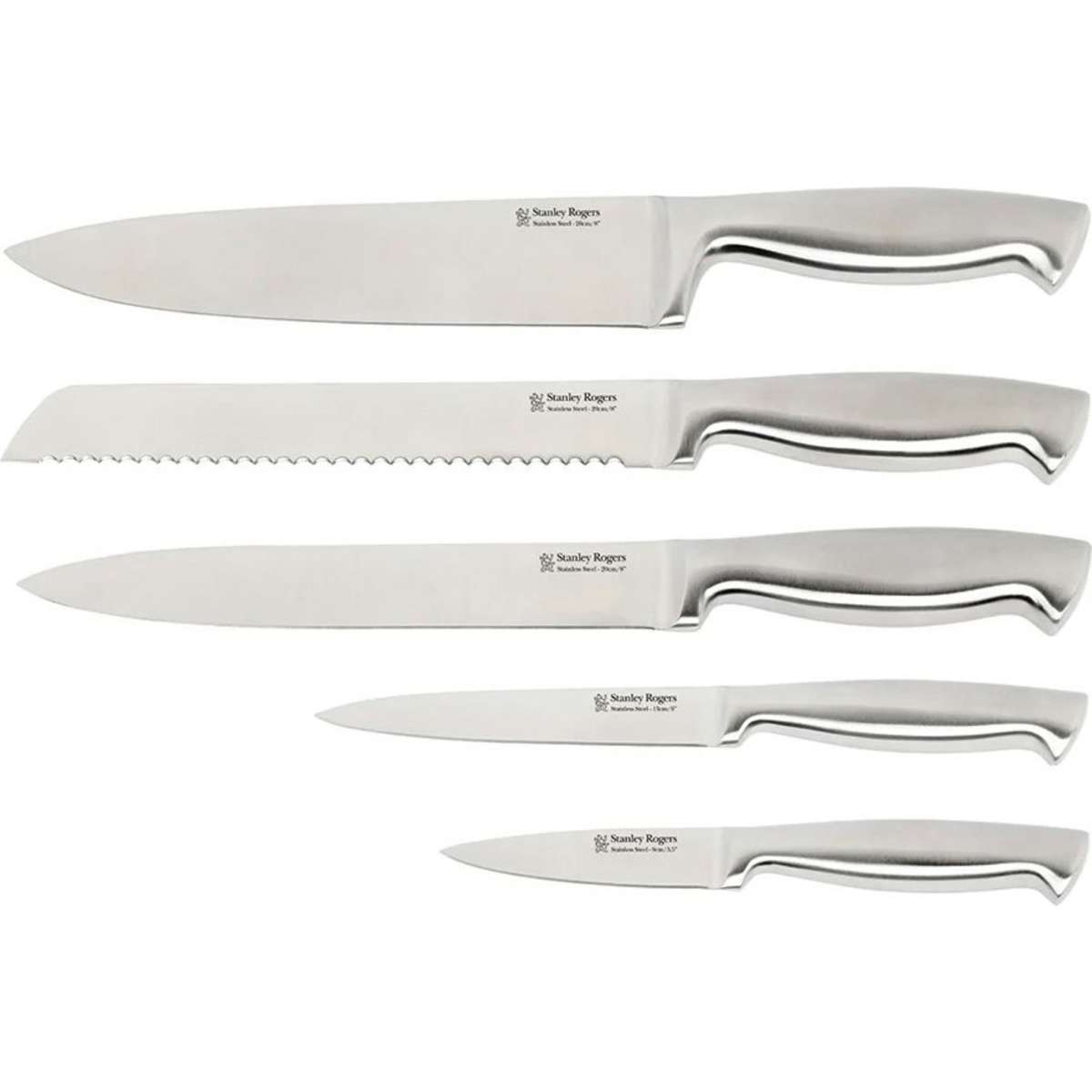 Stanley Rogers 6pc Oval Metallic Pewter Knife Block 6 Piece | Woolworths