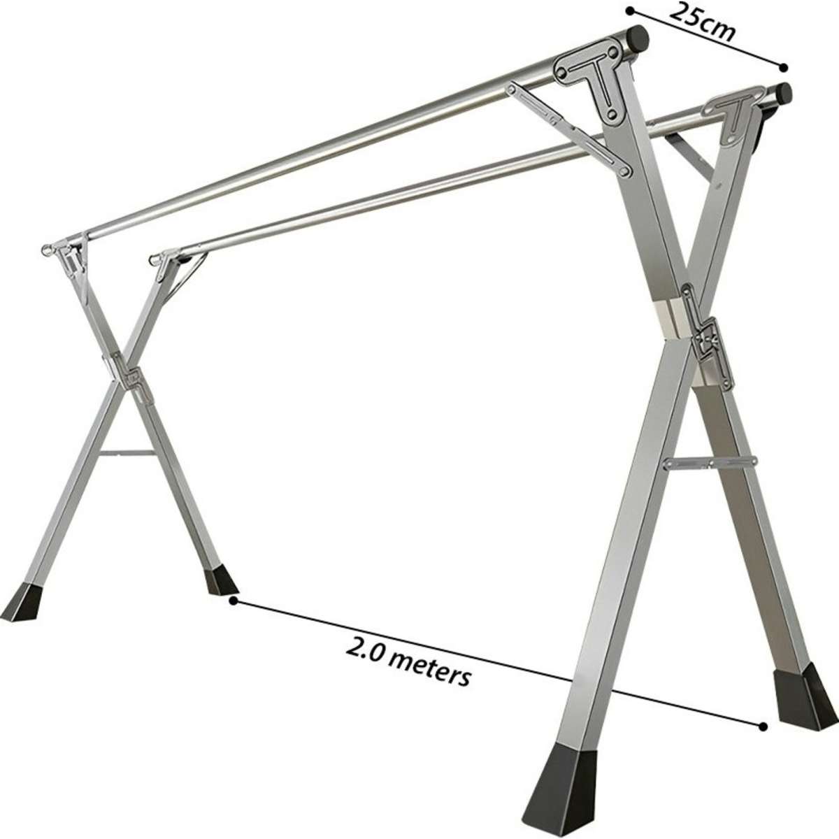 SOGA 2m Portable Standing Clothes Drying Rack Foldable SpaceSaving