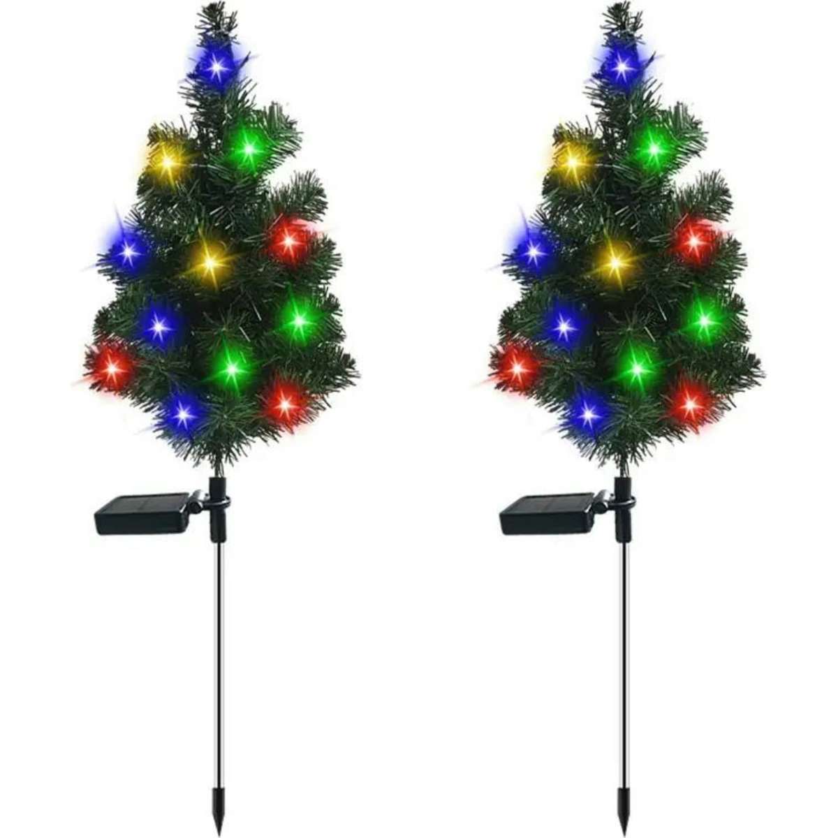 Solar powered outdoor christmas deals tree lights