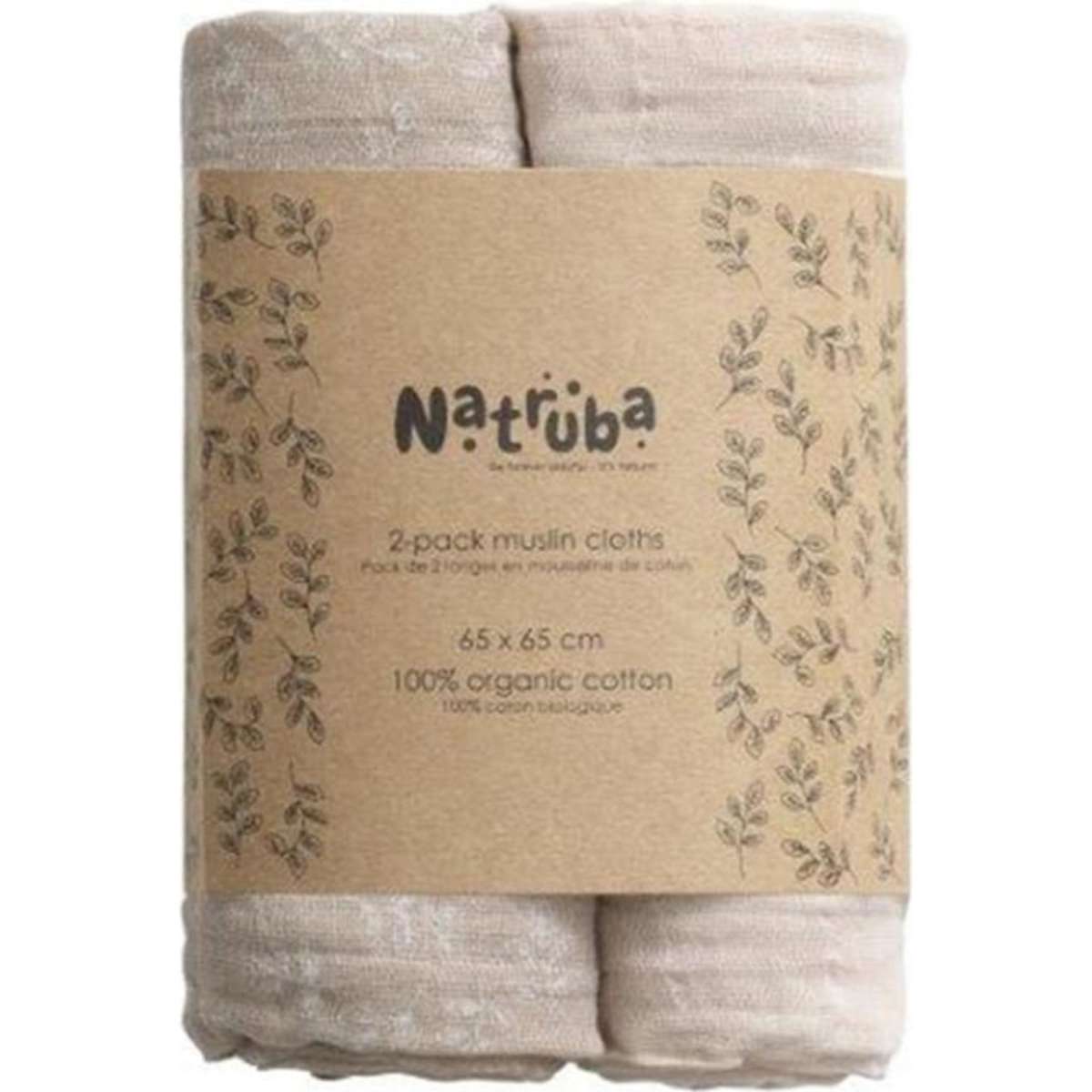 Natruba Cotton Muslin Cloth Baby/Infant Creme 0m+ 2PK 65cm Woolworths