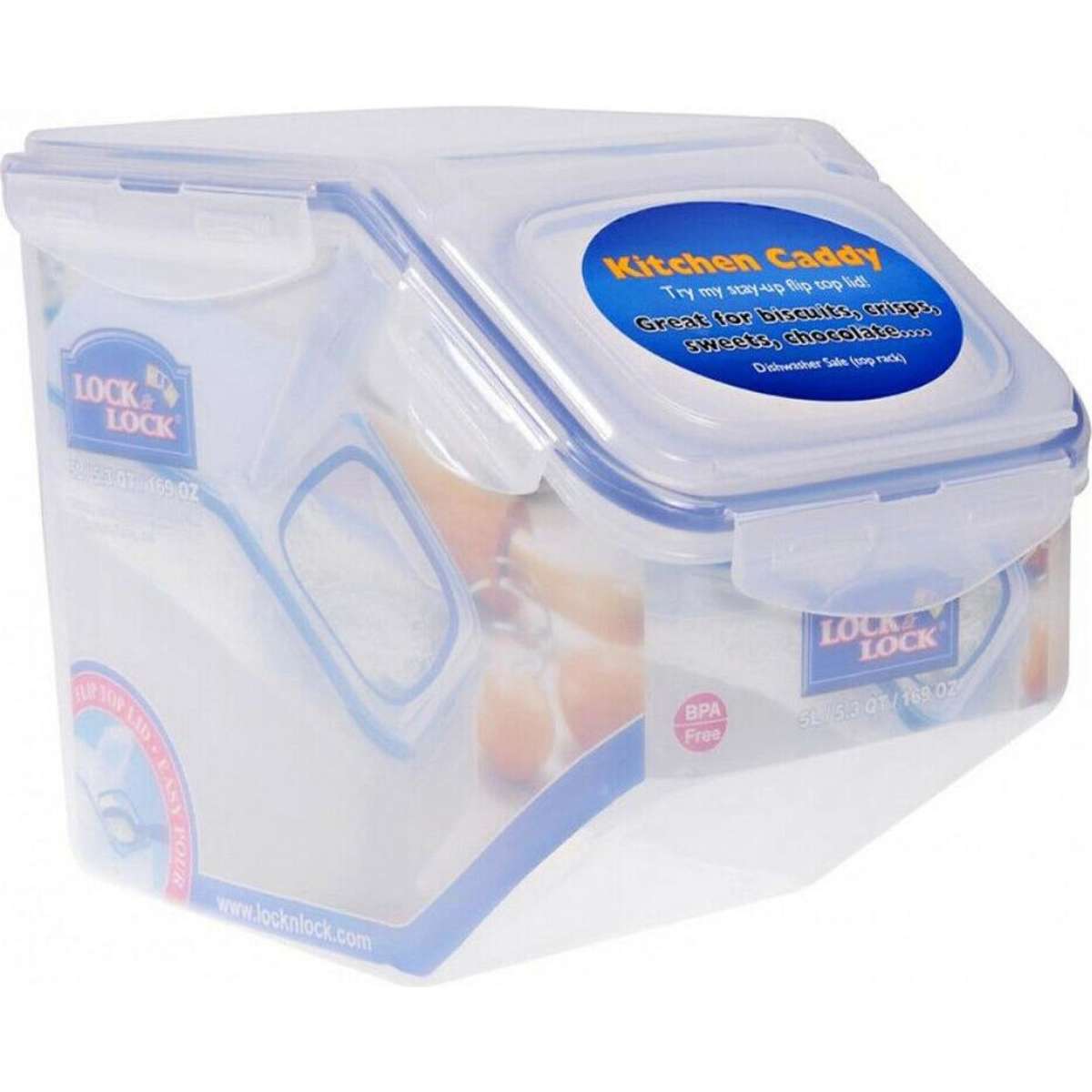 Lock & Lock HPL700 Easy Pour Food Storage Container Blue 5L Woolworths