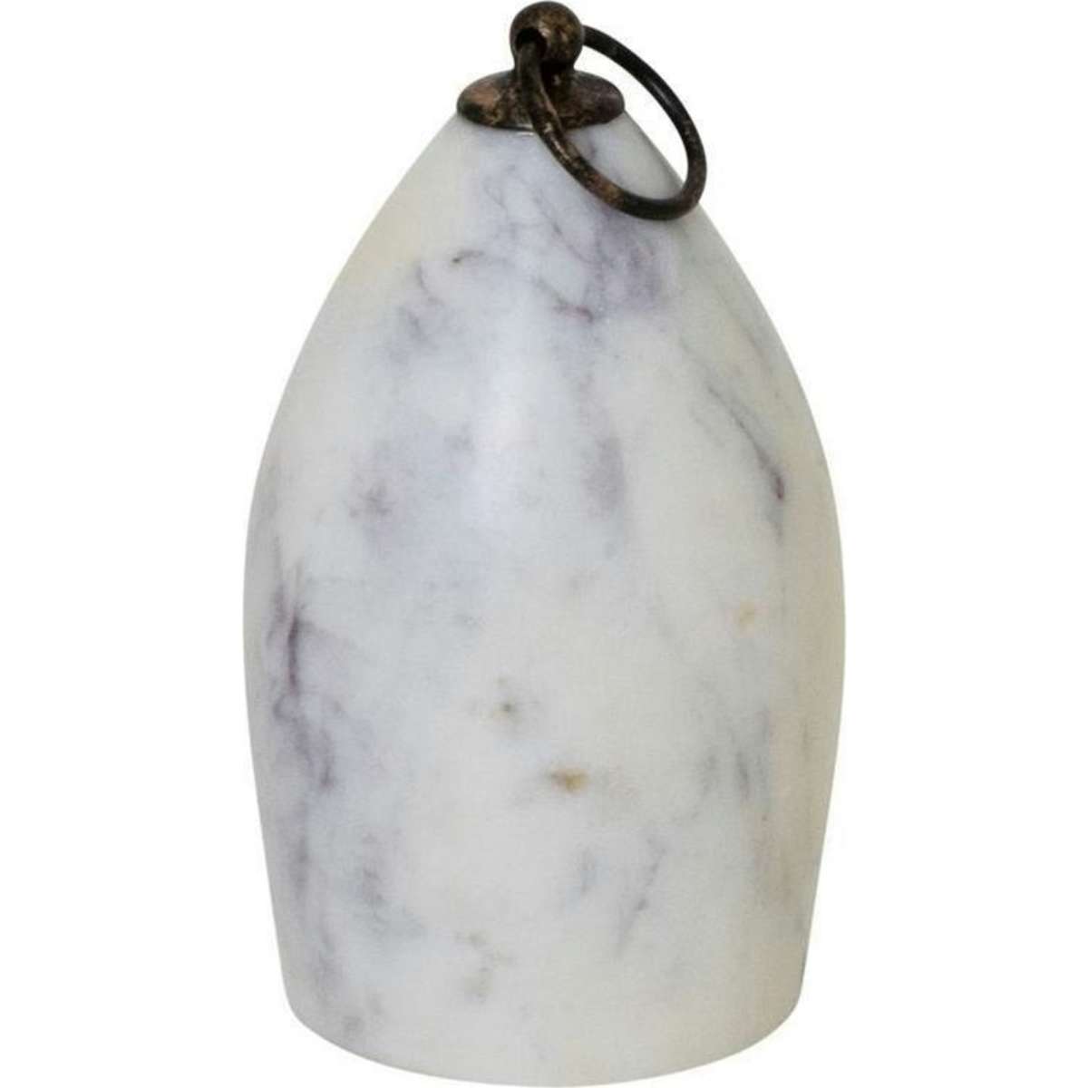 J. Elliot Nessa Door Stop w/ Metal Ring Handle White Marble 14x9cm