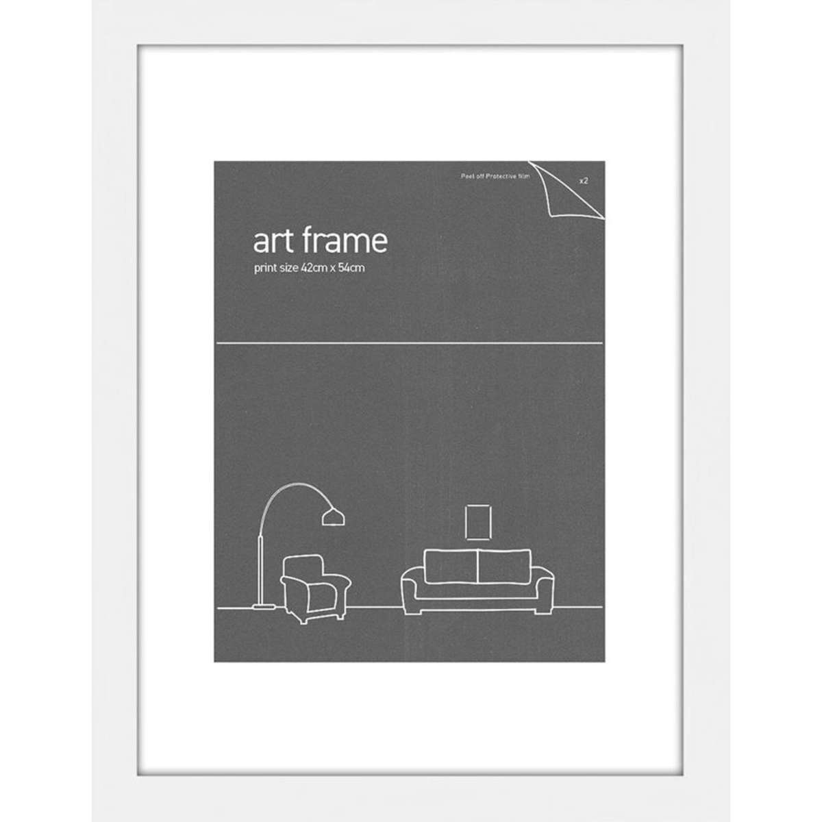 Frames & Hangers Picture Poster Frame White With Double Mats 42x54cm