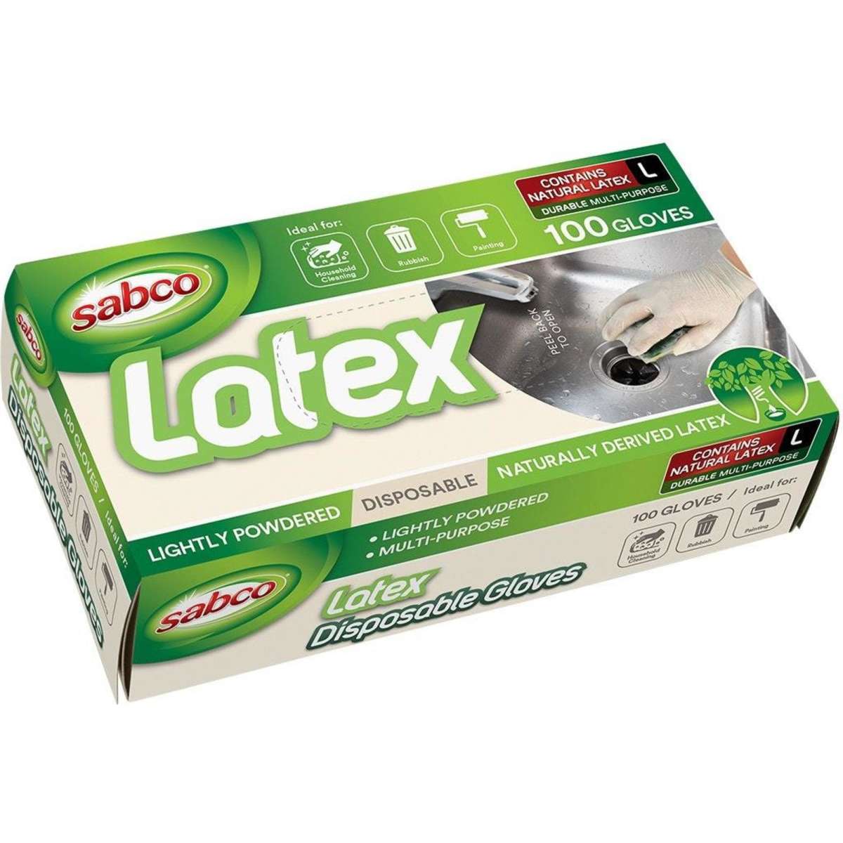 Sabco Latex Disposable Gloves Large White Woolworths