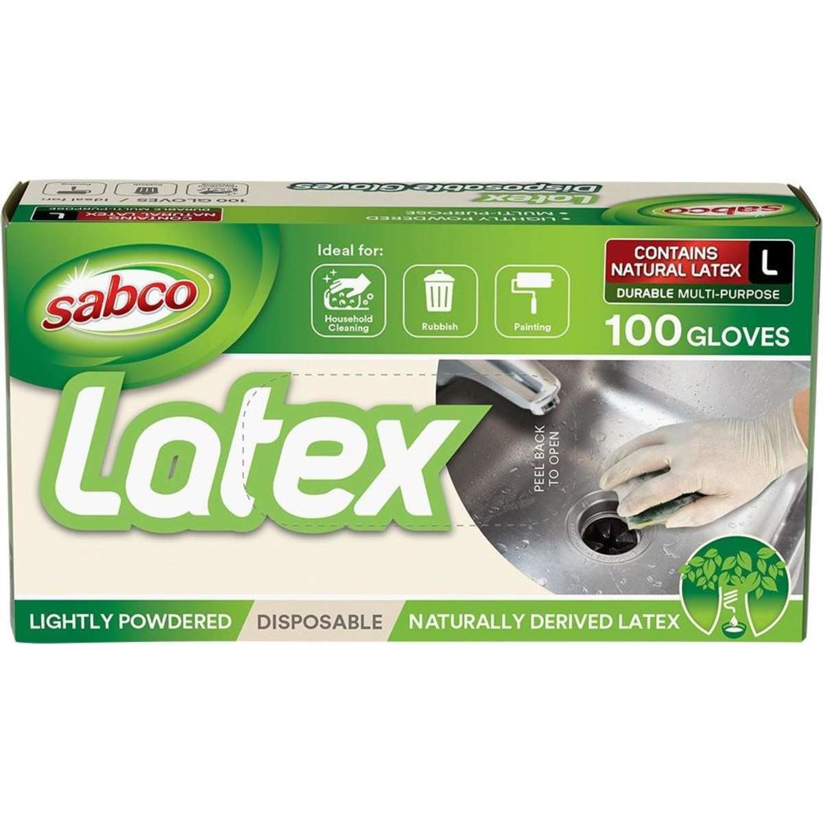 Sabco Latex Disposable Gloves Large White Woolworths