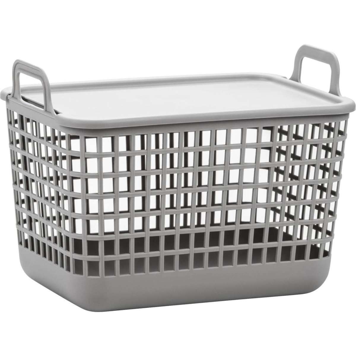 Brilliant Basics Stackable Container with Lid, Medium Grey Woolworths