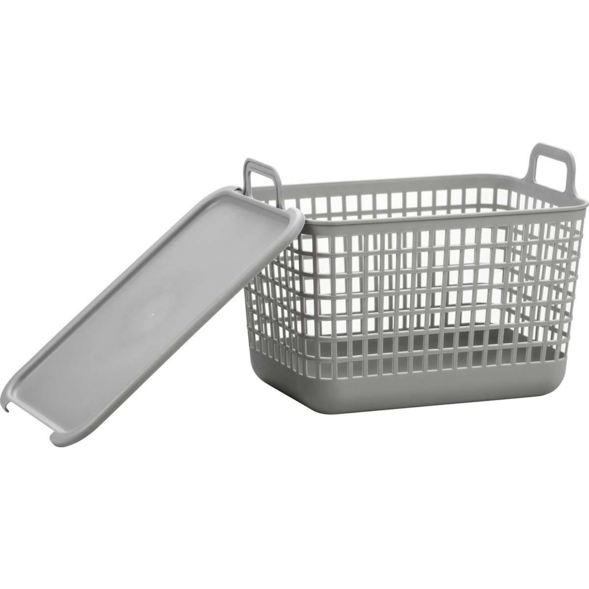 Brilliant Basics Stackable Container with Lid, Medium Grey Woolworths