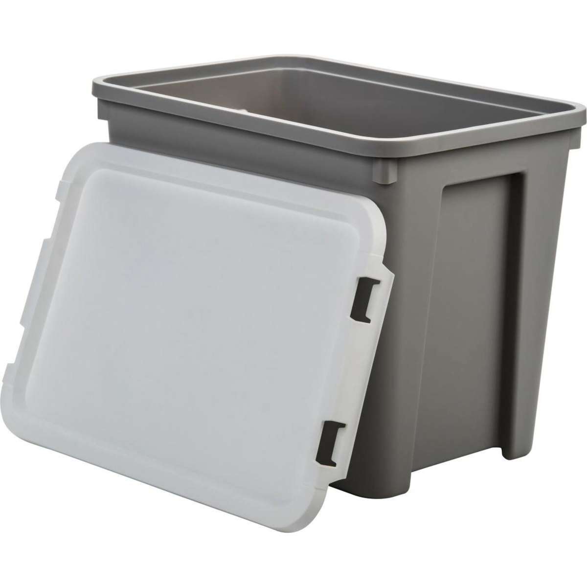 Brilliant Basics Plastic Container with Lid 30L Grey Woolworths