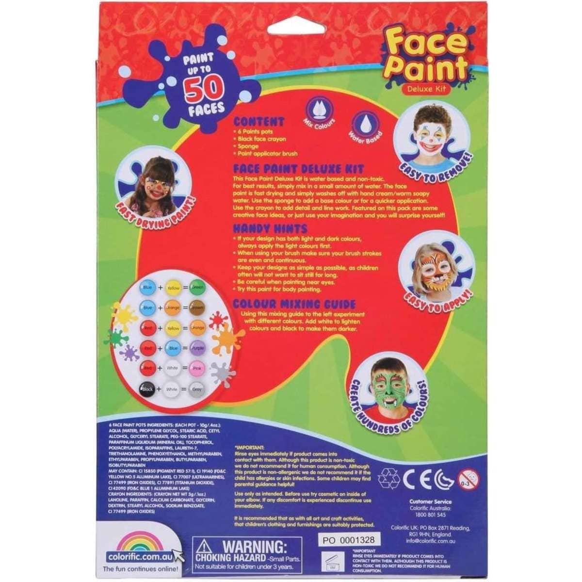 Colorific Face Paint Deluxe Kit Woolworths