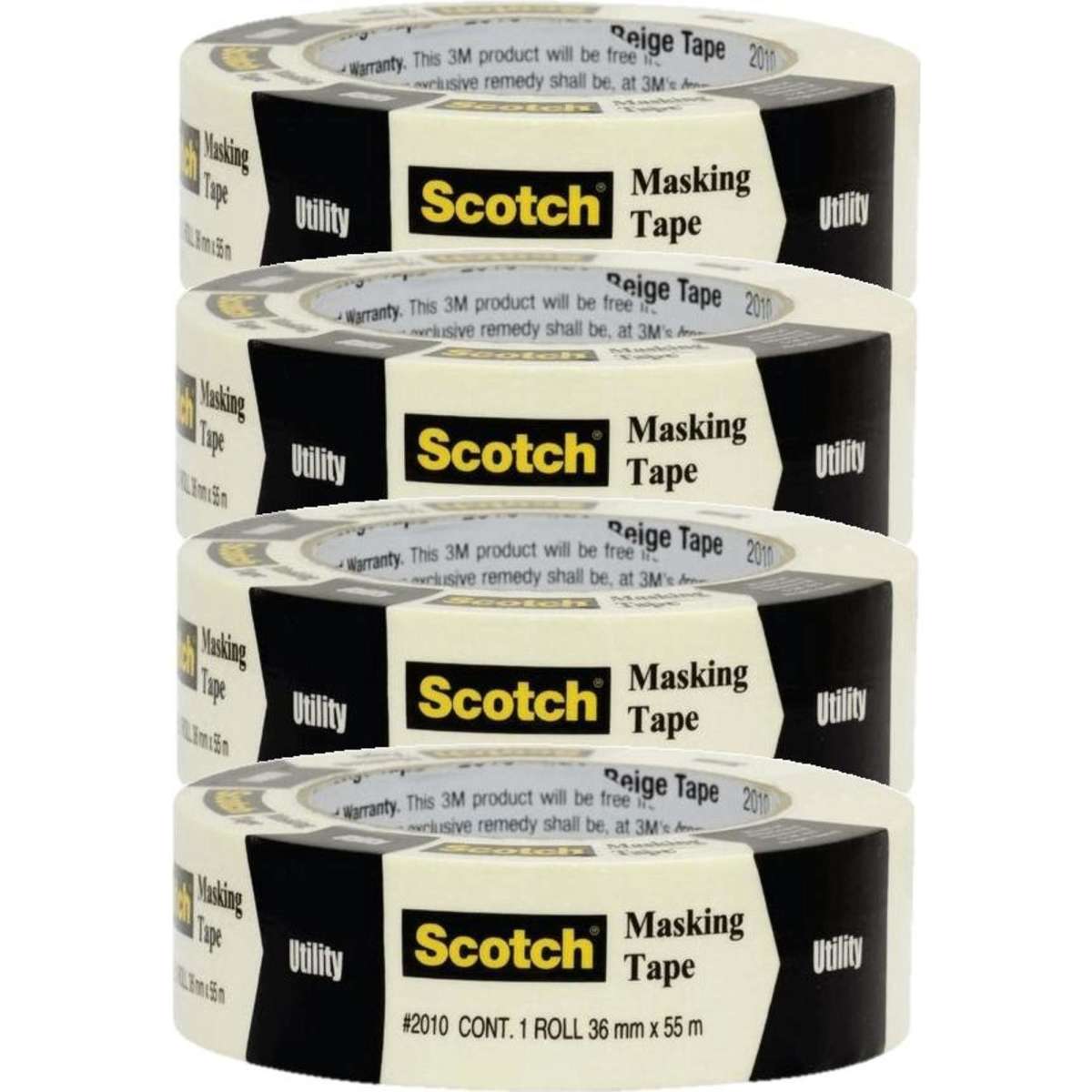 Scotch 3M Masking Tape 36mmx54.8m 4 Rolls Pack Bulk Woolworths