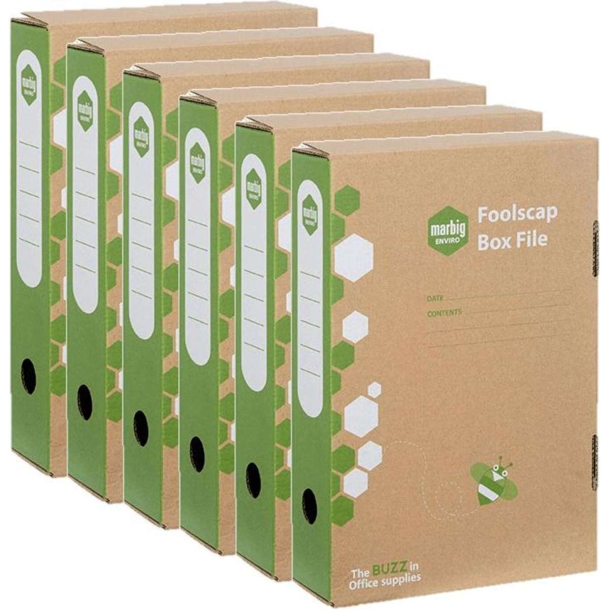 Marbig Enviro Box File Foolscap Storage Filing Kraft Box 6 | Woolworths