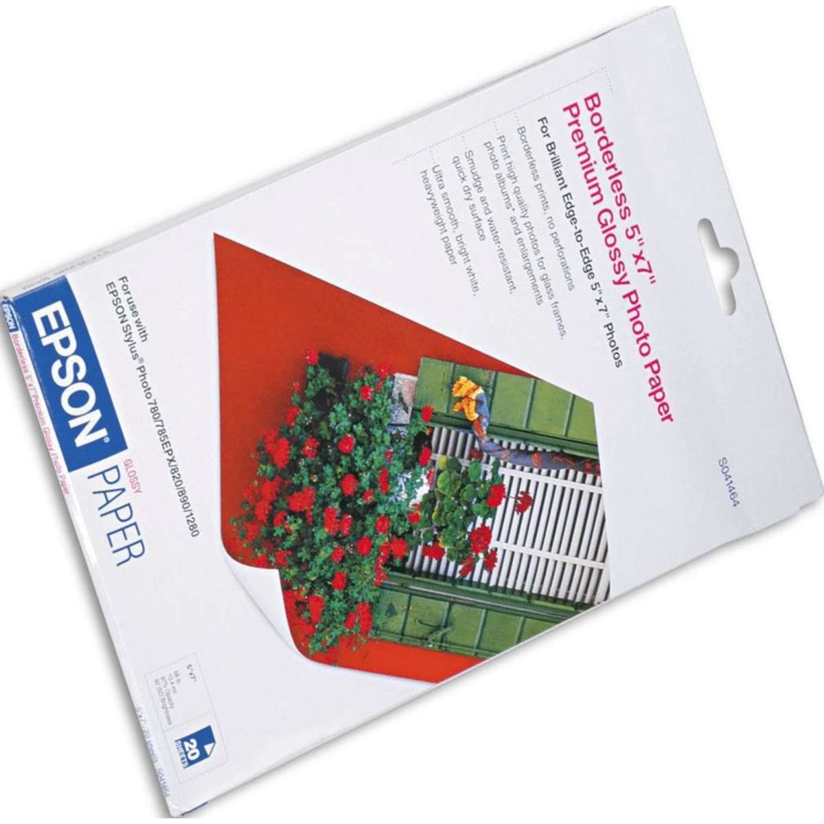 Epson S041464 Premium Glossy Photo Paper 255GSM 5x7 Inch White Pack 20