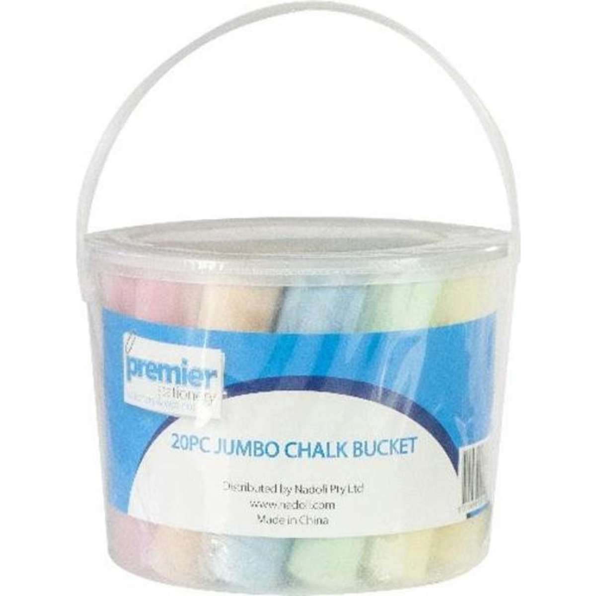 Premier Jumbo Chalk Set Kids Black Board Bucket 20 pcs Assorted Woolworths