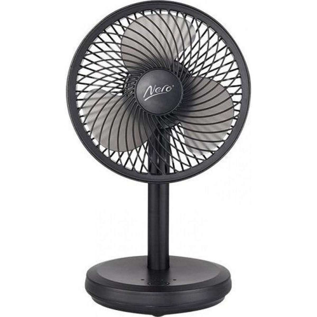 Nero USB Desk Fan 13cm 4 Speed Control Black Office Home Woolworths