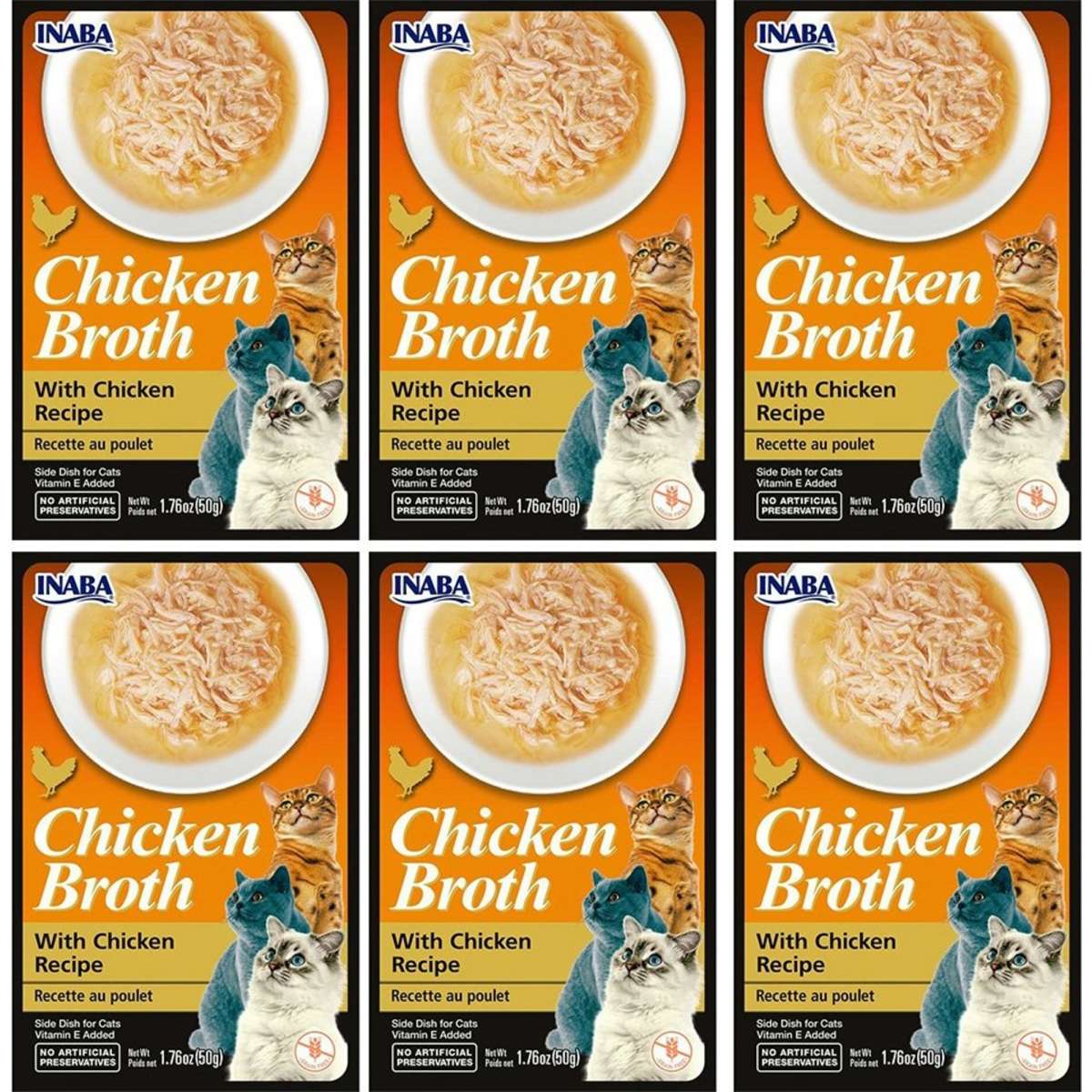 Inaba Chicken Broth Cat/Kitten Pet Food/Meal Pack 6PK 50g Woolworths