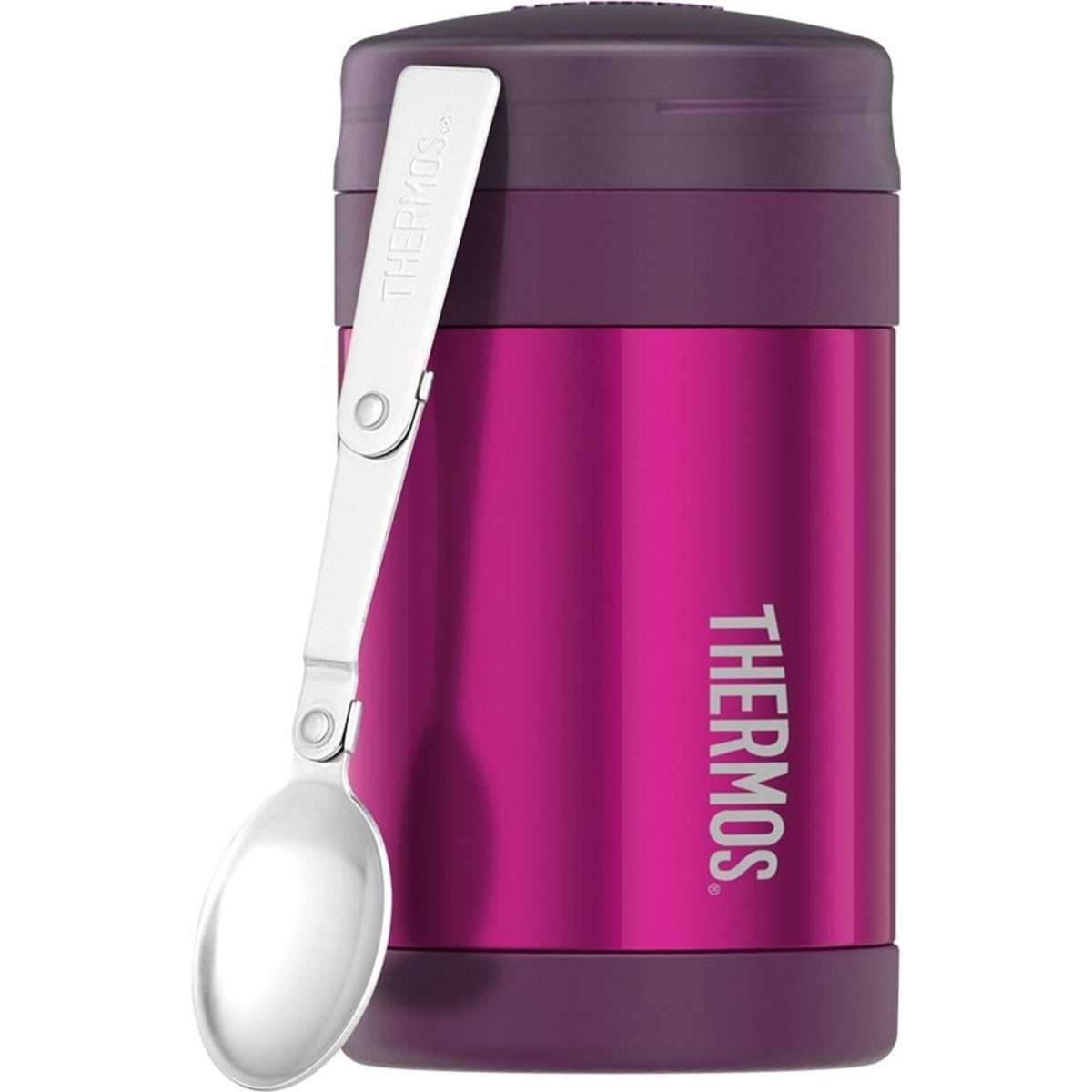 Thermos Vacuum Insulated Food Jar Pink Portable Travel Mug 470ml