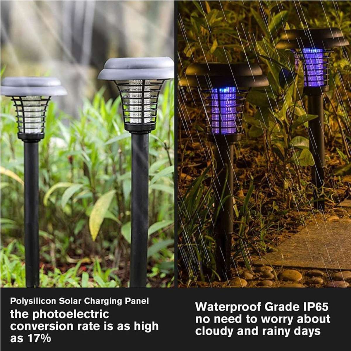 Salesbay Solar Power LED Light Mosquito Insect Zapper Fly Bug Killer