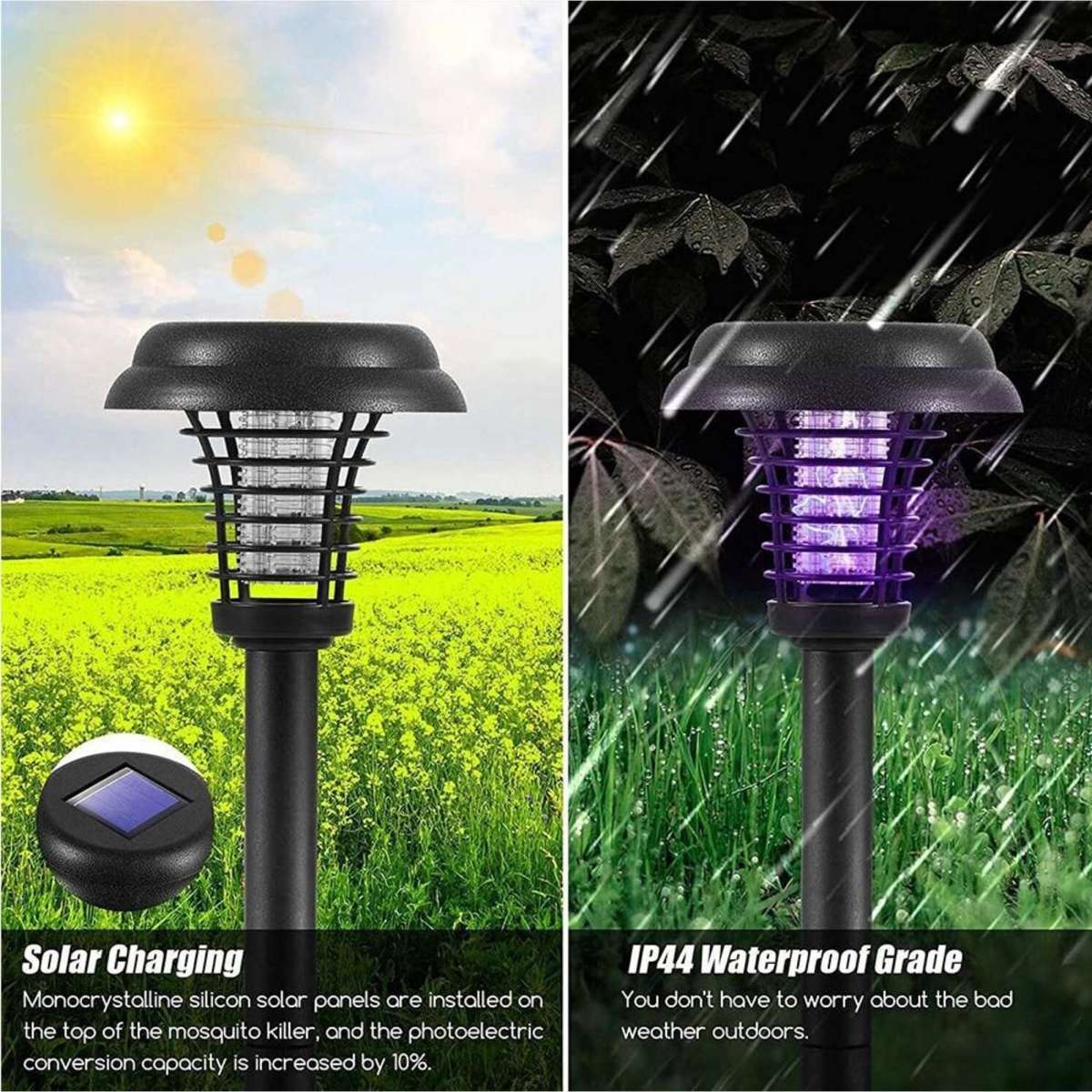 Salesbay Solar Power LED Light Mosquito Insect Zapper Fly Bug Killer