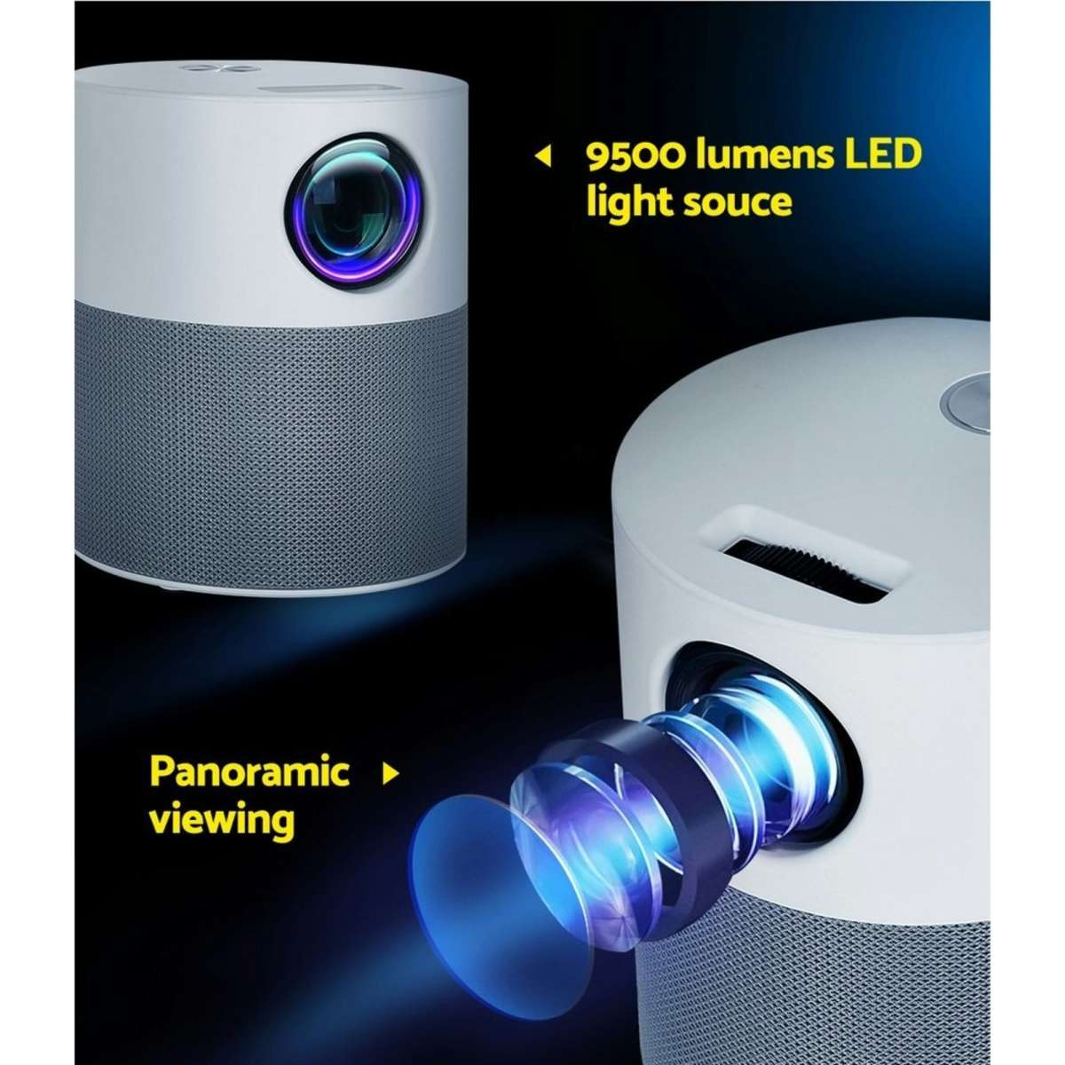 Devanti Portable Mini Video Projector 1080P Wifi Home Theater HDMI