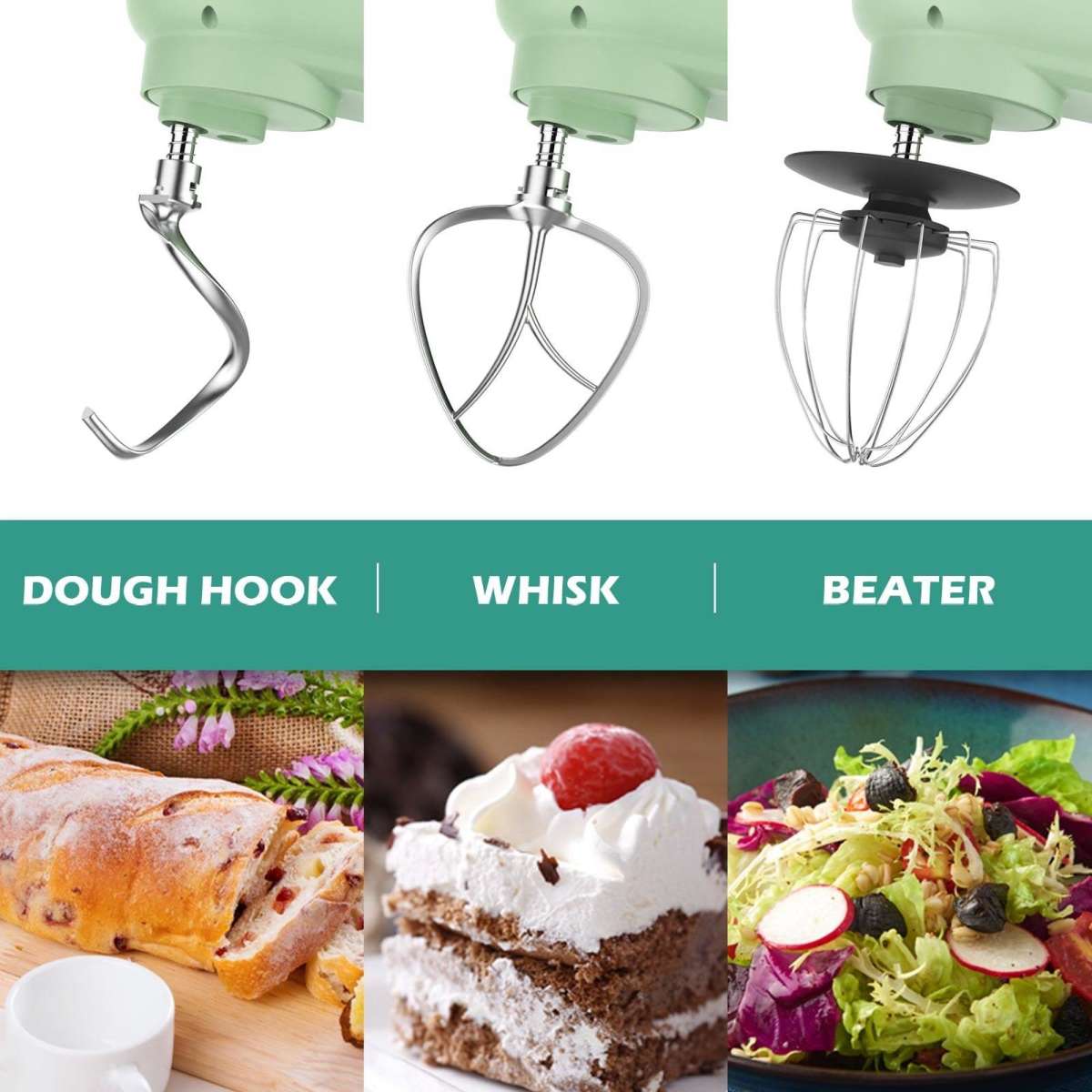 Advwin 6.5L Electric Stand Mixer 1100W 6 Speed Kitchen Food Beater Cake