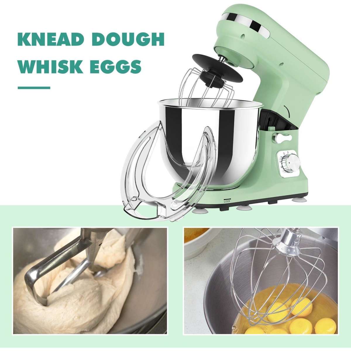 Advwin 6.5L Electric Stand Mixer 1100W 6 Speed Kitchen Food Beater Cake