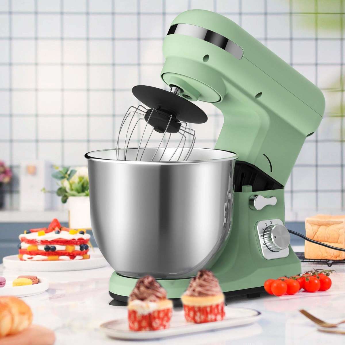 Advwin 6.5L Electric Stand Mixer 1100W 6 Speed Kitchen Food Beater Cake