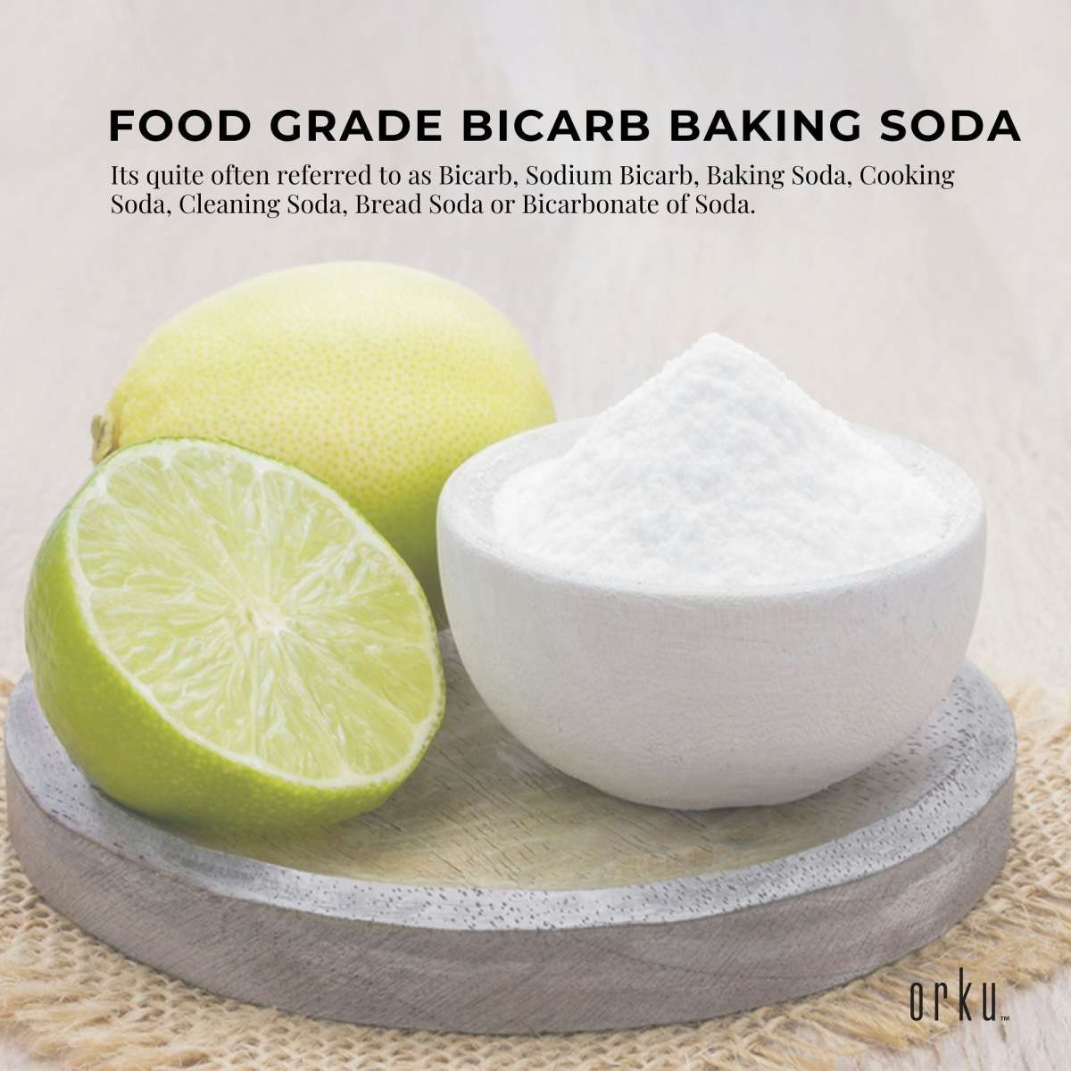 Orku 5Kg Sodium Bicarbonate Food Grade Bicarb Baking Soda Hydrogen