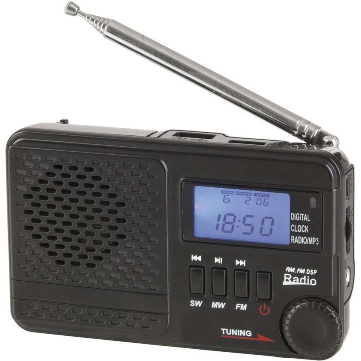 Digitech AM/FM/SW Rechargeable Radio with MP3 | Woolworths