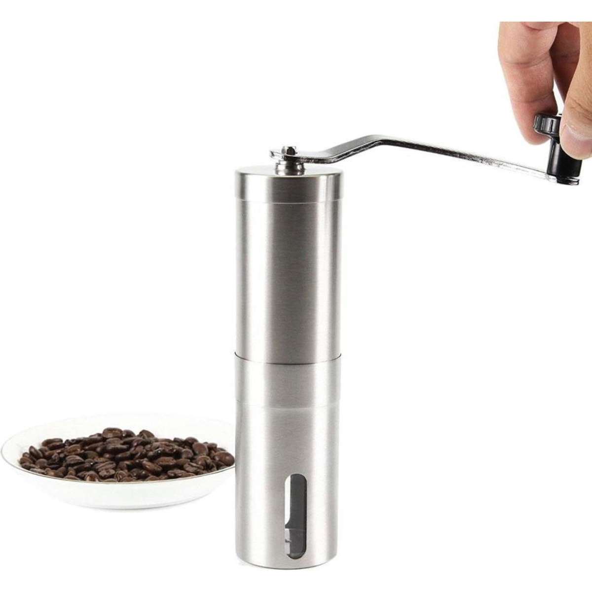 Hand crank outlet burr grinder