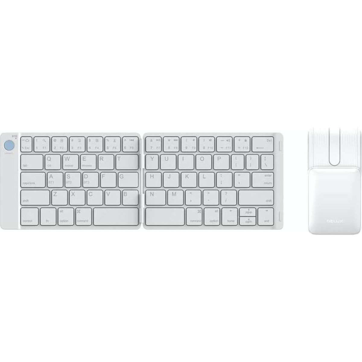 DELUX KF10+MF10PRO, Wireless Foldable keyboard + Mouse (White) 1EA