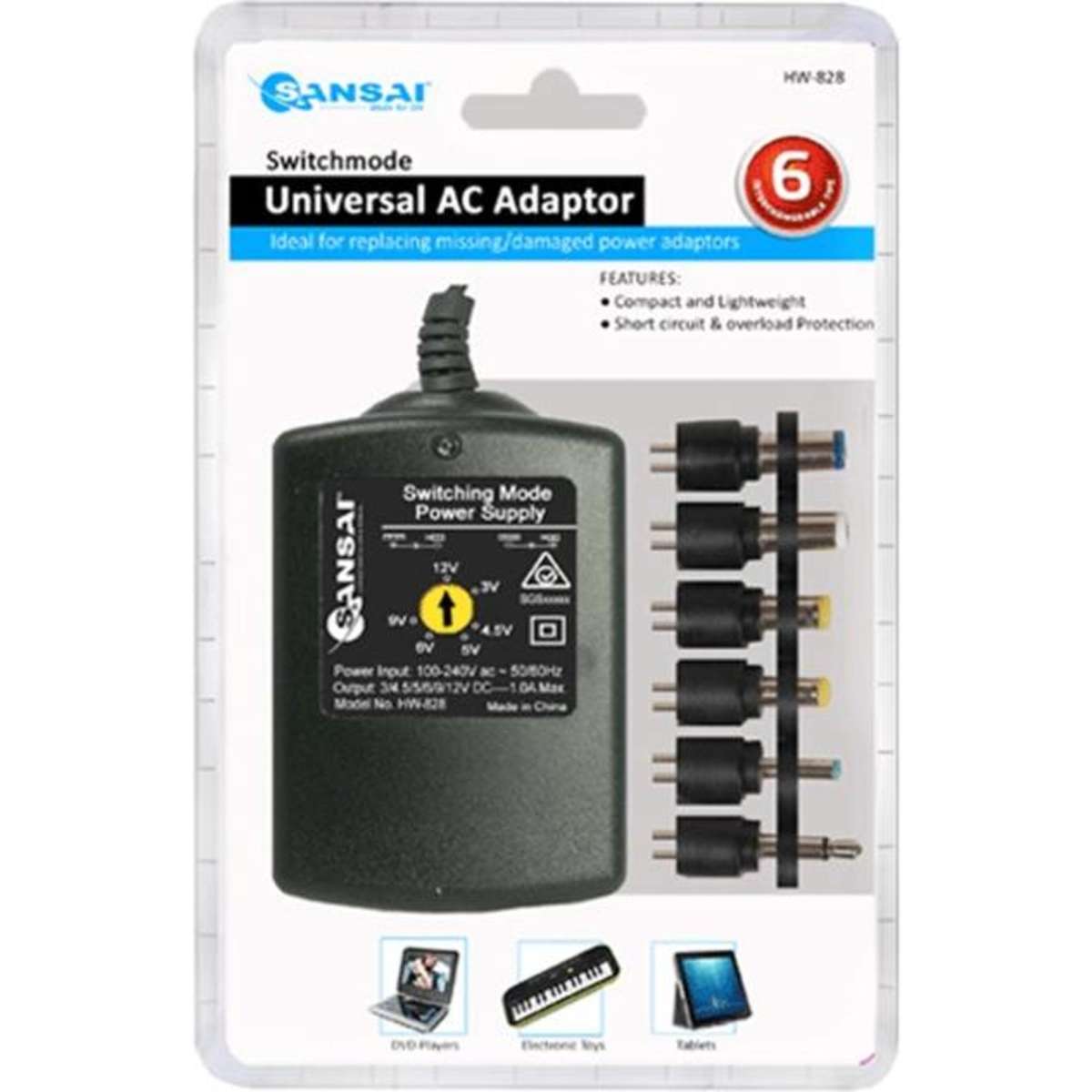 Sansai HW828 Multi Out AC Power Adaptor Woolworths