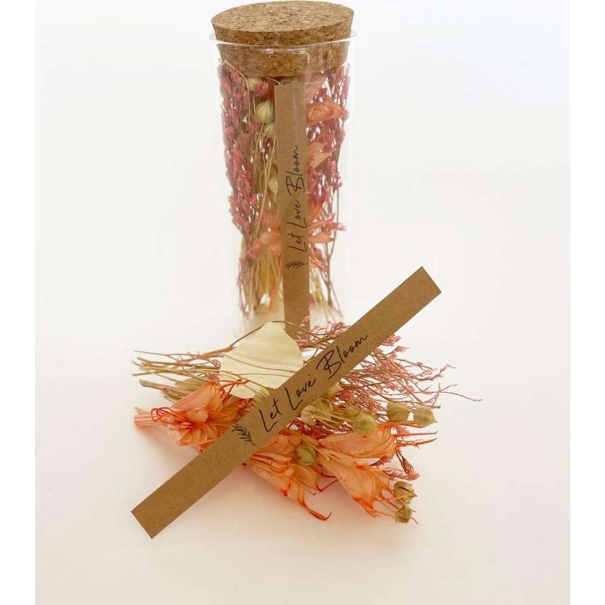 Urban Dried Floral Let Love Bloom Glass Flower Jar Pink 13cm Woolworths