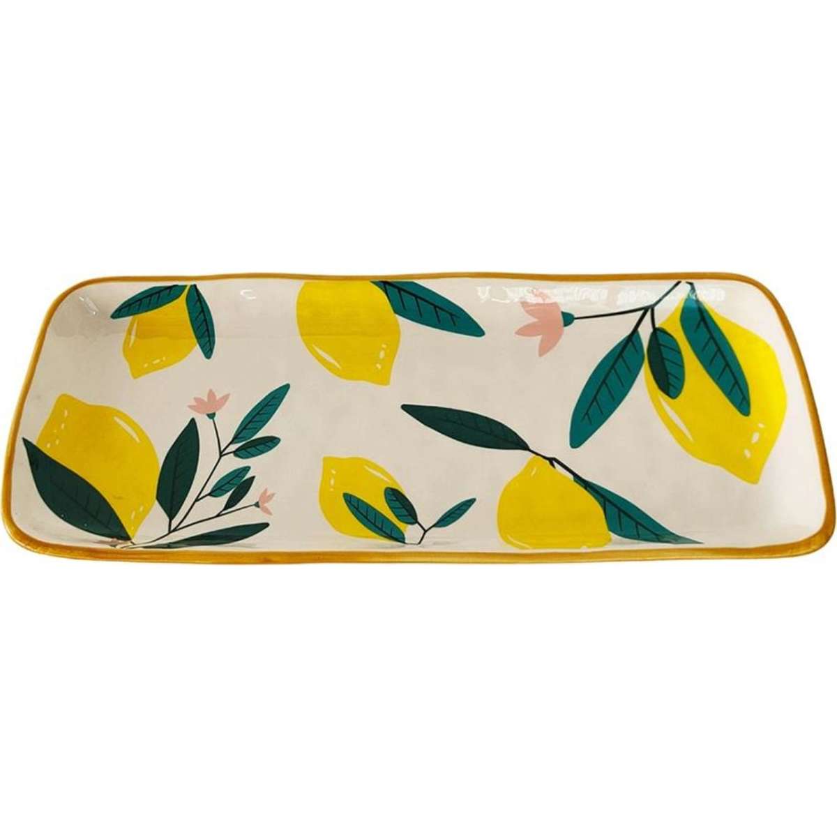 Urban Evergreen Ceramic Platter Home/Kitchen Plate - Green/Yellow 36cm ...