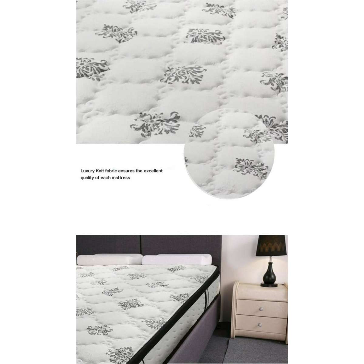 Foret Bed Mattress King Single 5 Zone Plush Euro Top Bedding Foam