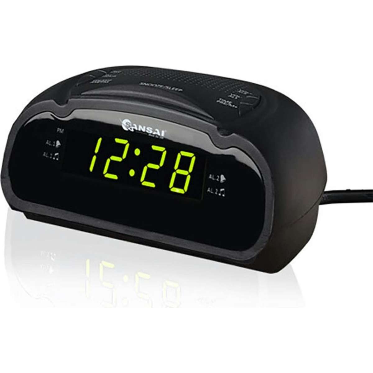 Sansai AM/FM Dual Alarm Clock Radio Black Woolworths
