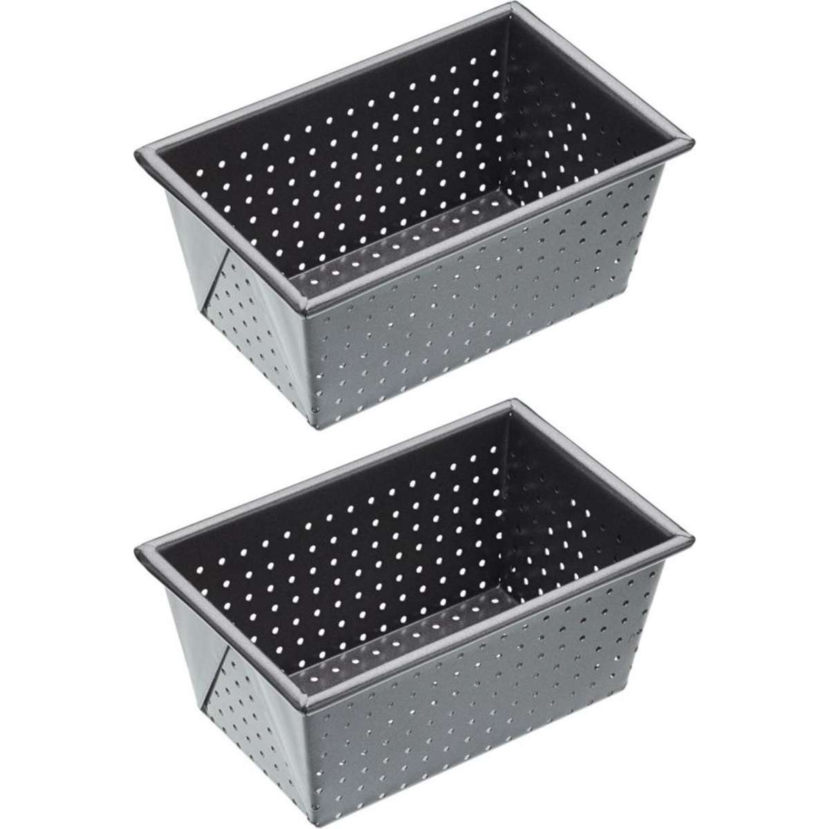 Mastercraft Crusty Bake NonStick Box Sided Loaf/Bread Pan Black 2PK