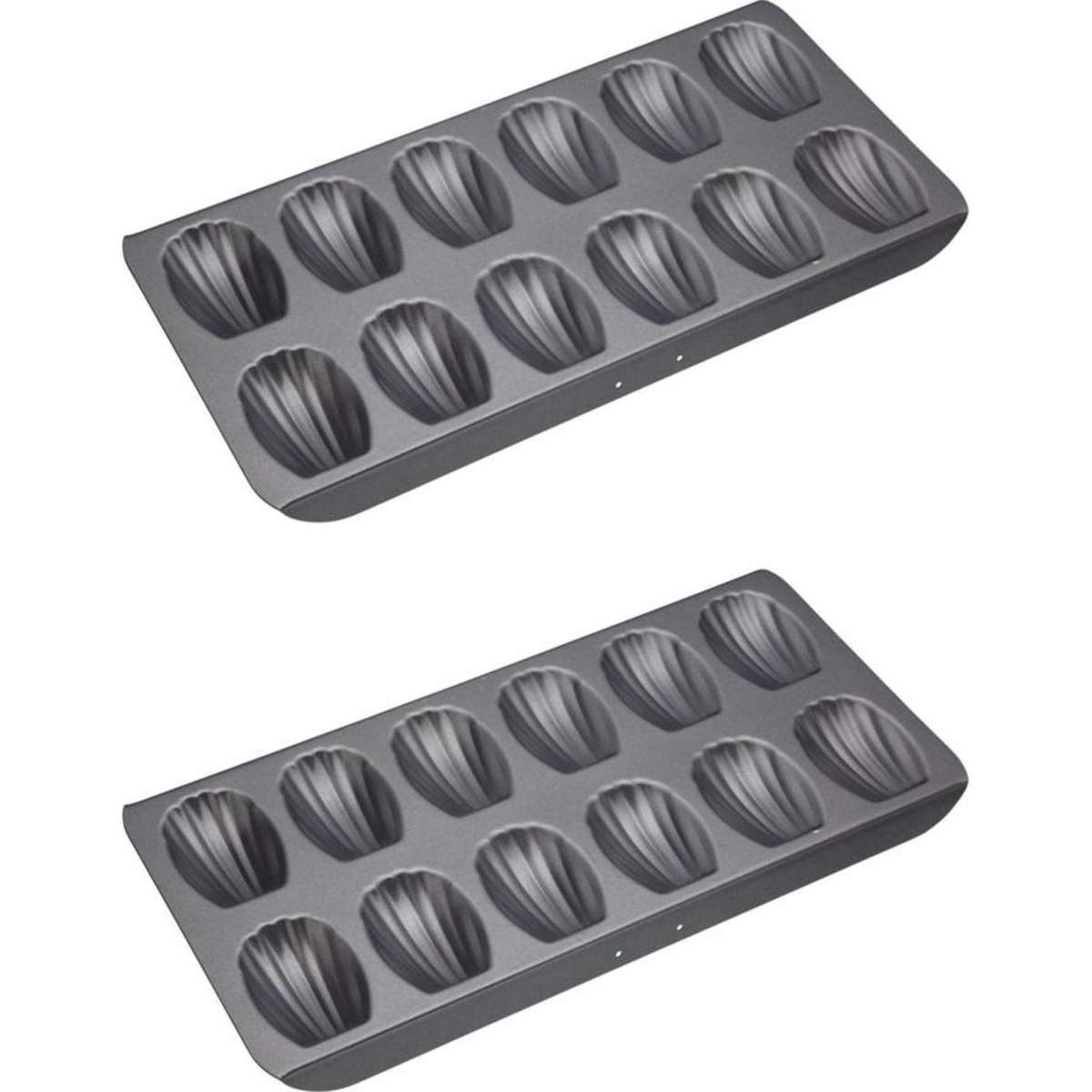 Mastercraft Heavy Base NonStick Madeleine Pan 12Cup Black 2PK 40x20cm Woolworths