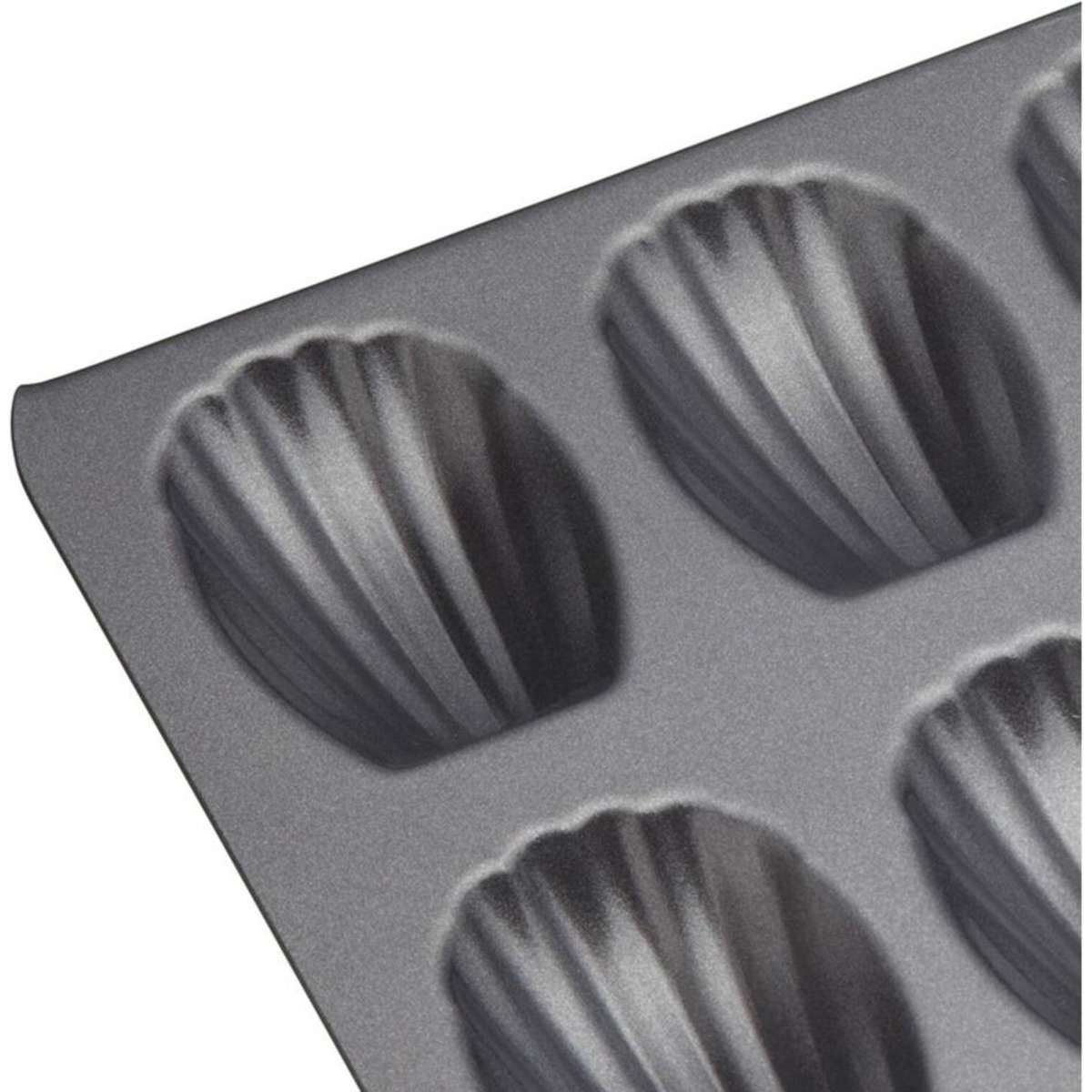 Mastercraft Heavy Base NonStick Madeleine Pan 12Cup Black 2PK 40x20cm Woolworths