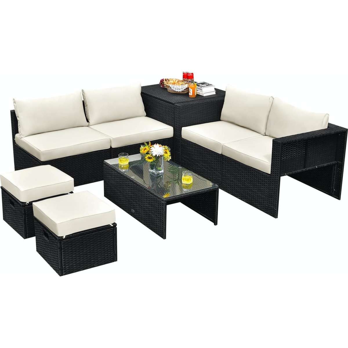 Costway 8 best sale piece rattan