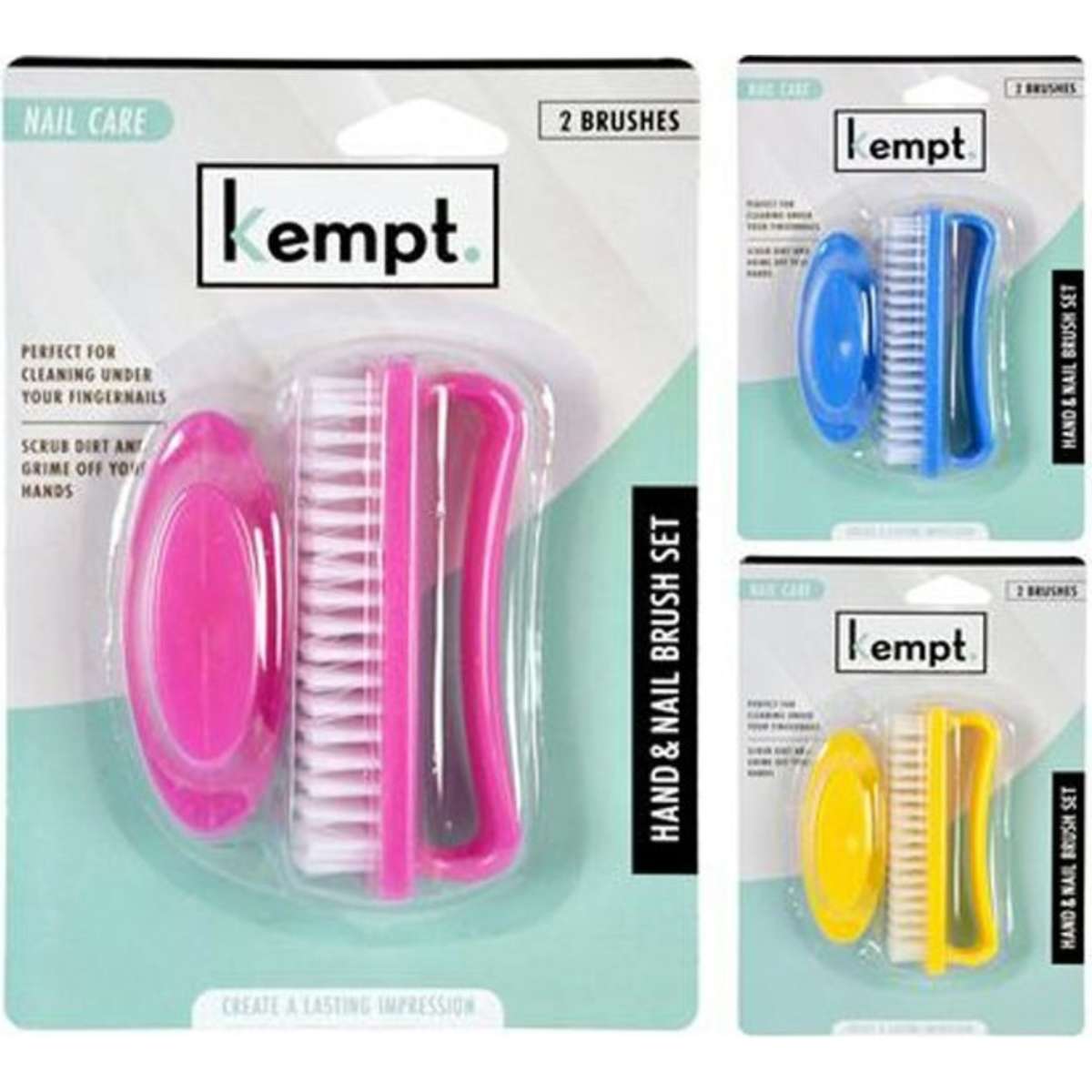 Ozoffer 2 Sets Handle Nail Brush Cleaning Brush Pedicure Finger Cleaner