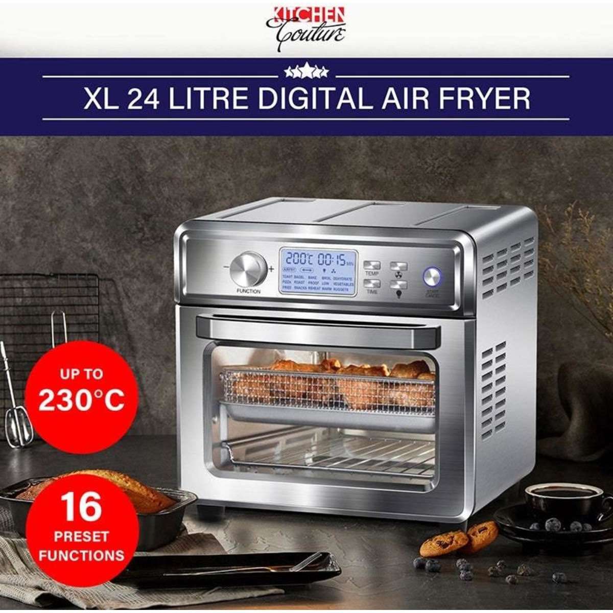 Kitchen Couture 24L Digital Stainless Steel Air Fryer Woolworths