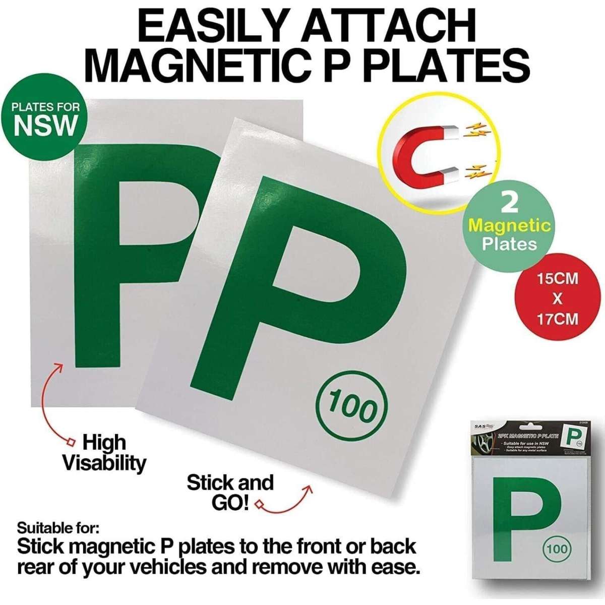 Handy Hardware [4PCE] Green P Plates Easy to Use (NSW Only