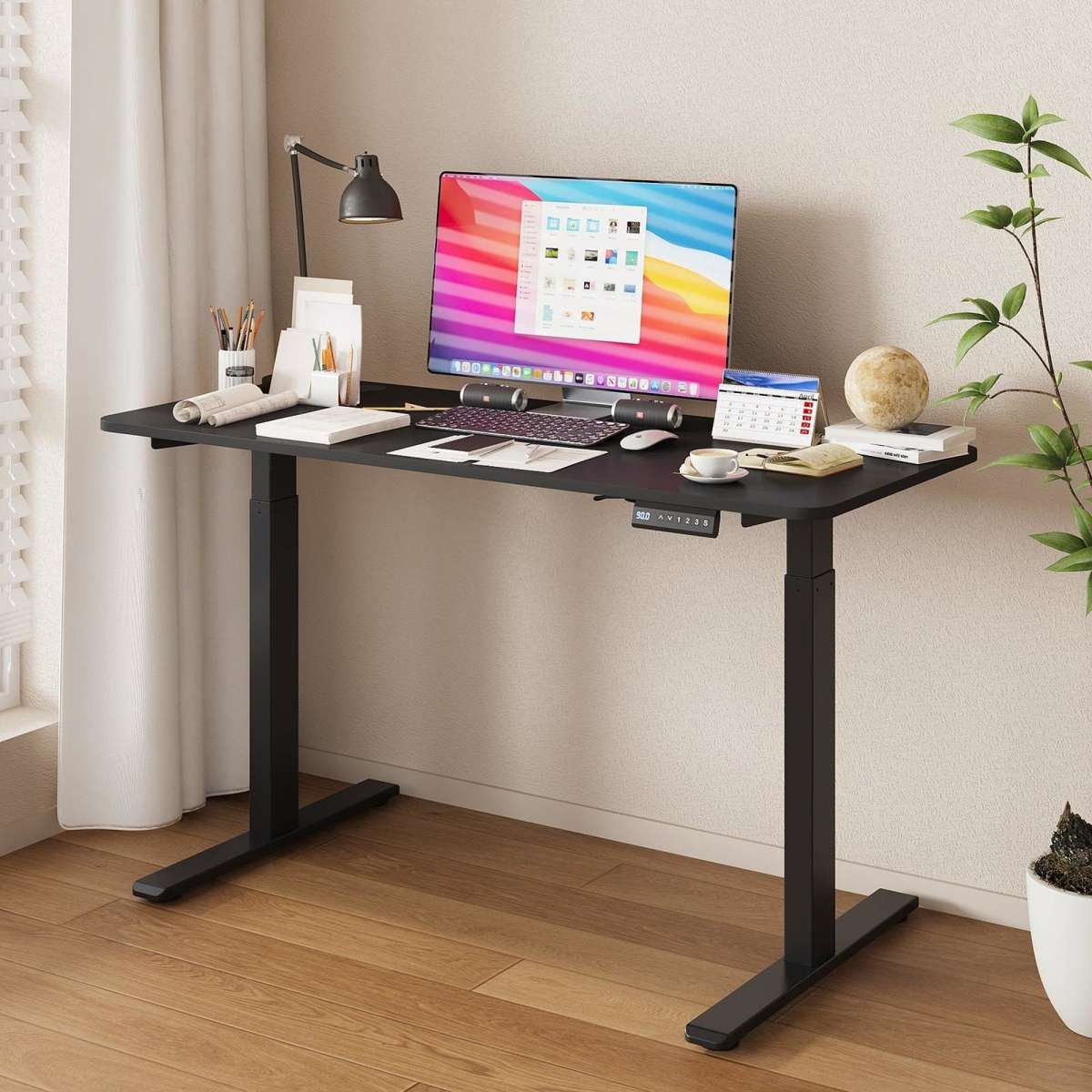 Advwin Electric Standing Desk Dual Motor Motorised Sit Stand Desk Black ...