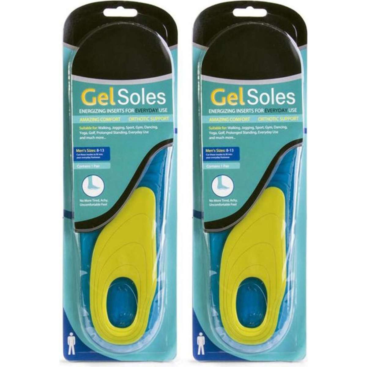 Uniwide Gel Insoles Pair For Male Shoe Sizes 813 2PK Woolworths