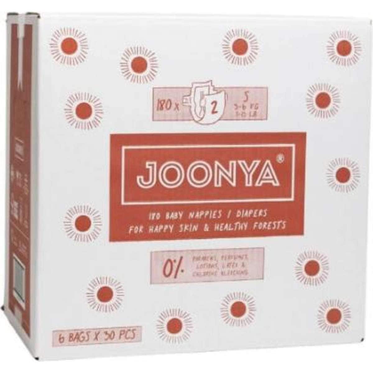 Joonya Baby Nappies, Size 2 S (36 kg) 6 Bags of 30 (180) **New