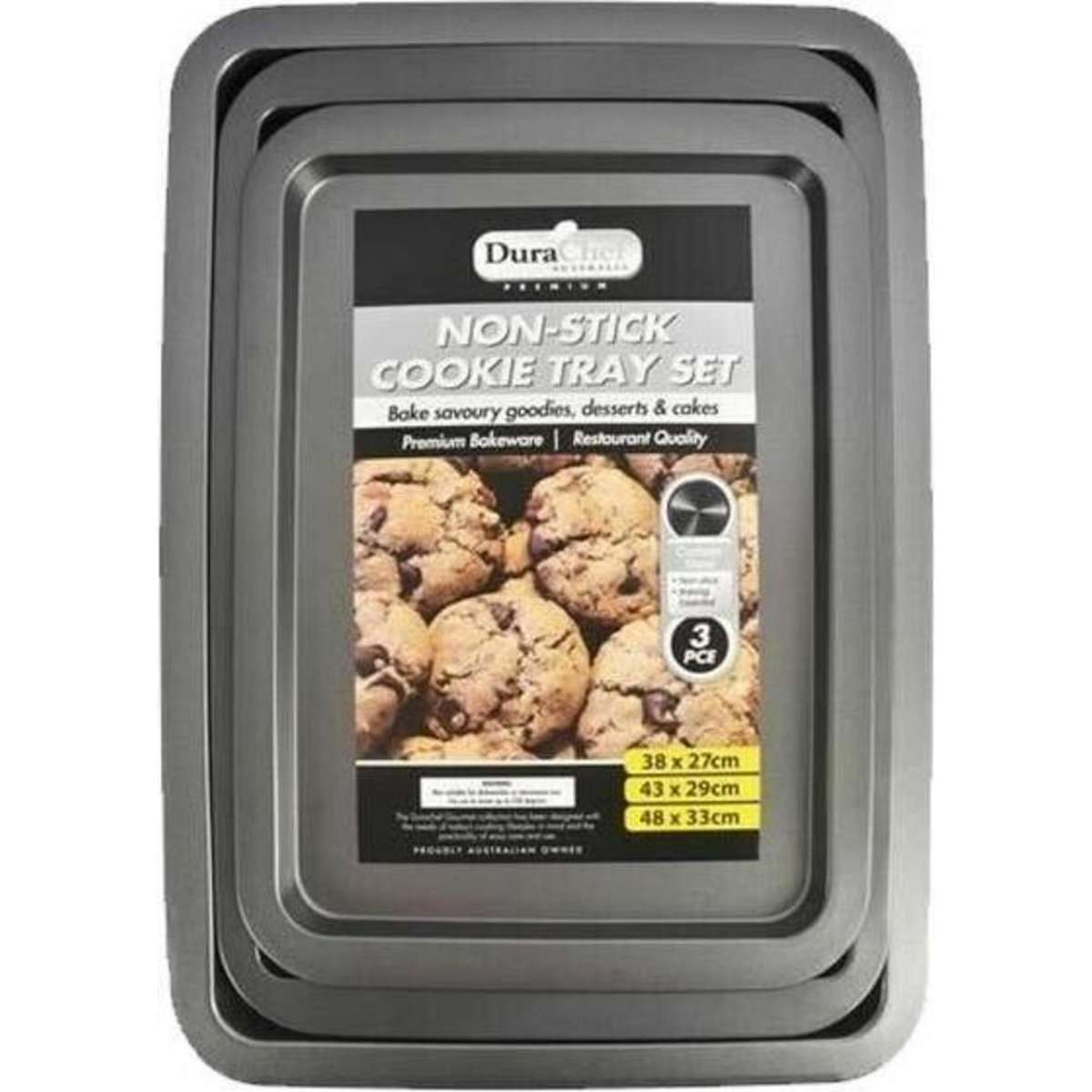 Ozoffer 3 Sizes Nonstick Cookie Sheet Oven Baking Tray Biscuit Swiss
