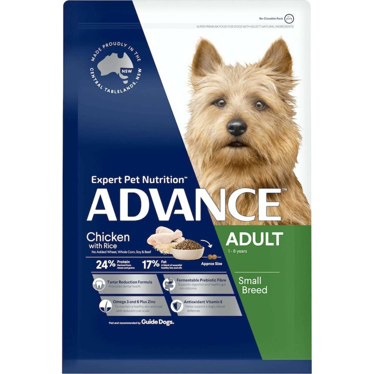 Advance Adult Dog Small Breed Chicken 3kg 1EACH Woolworths