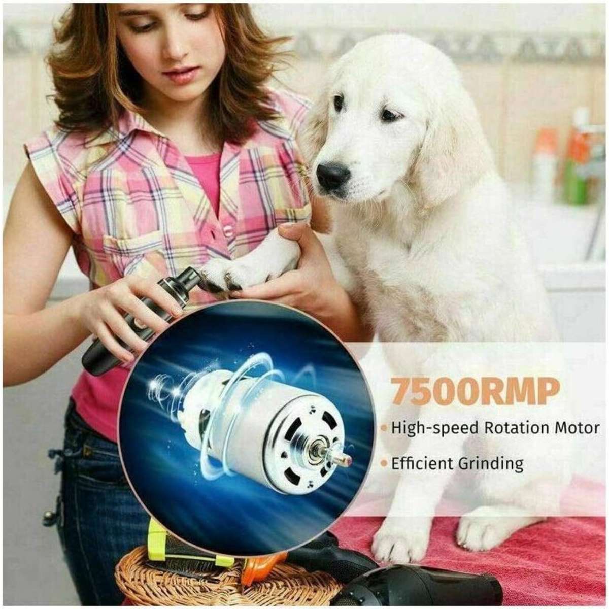Ozoffer Electric Dog Toe Nail File Grinder Clippers Pet Cat Claw