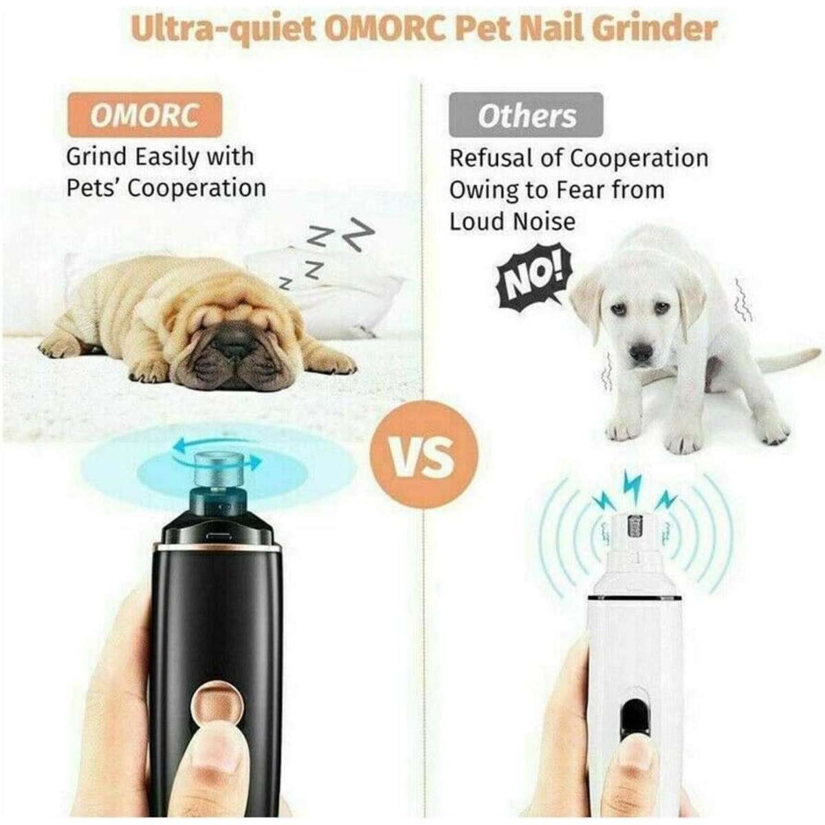 Ozoffer Electric Dog Toe Nail File Grinder Clippers Pet Cat Claw