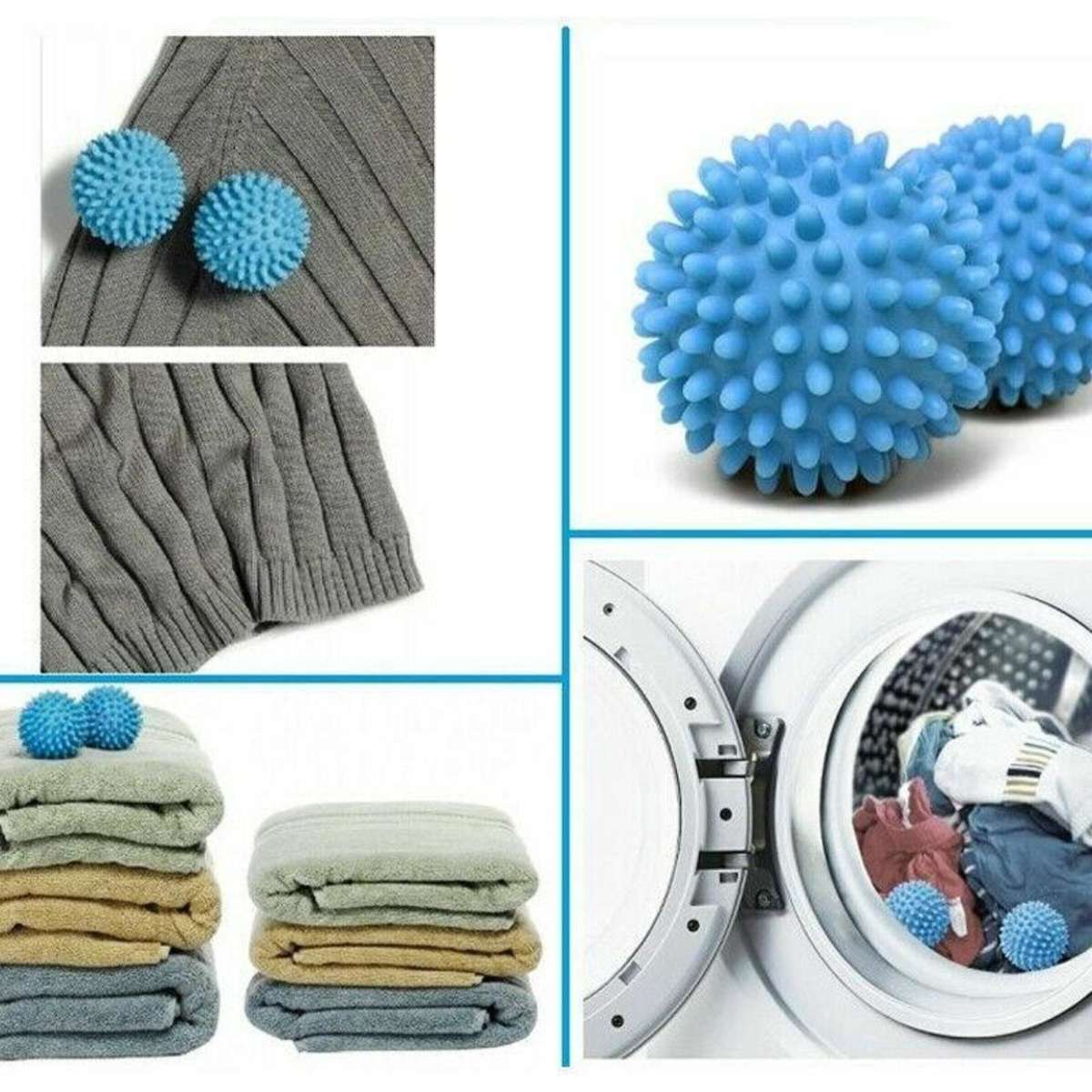 Ozoffer Dryer Balls 4 PCS Reusable Dryer Balls Replace Laundry Drying Fabric Woolworths